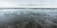  »Watt bei Ebbe und Gegenwind vor Dagebüll« DETAIL: Das Foto zeigt einen Panoramablick über das Nordfriesische Wattenmeer bei Ebbe. In der Mitte des Horizonts liegt eine Hallig.