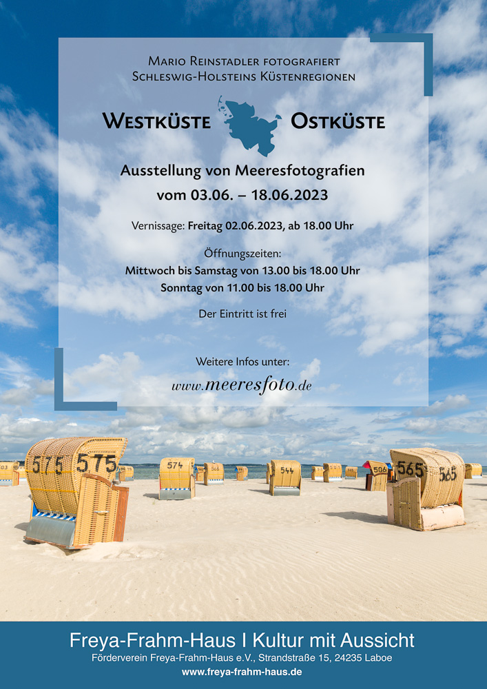 AUSSTELLUNG <br><strong>03. Juni bis 18. Juni 2023</strong>, Freya Frahm Haus, Ausstellung: „Westküste – Ostküste“