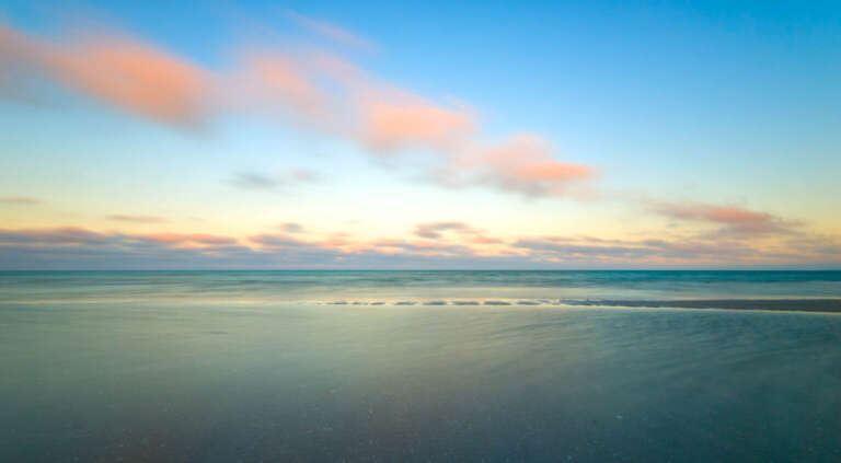 Sandbank nach Sonnenuntergang in Prerow