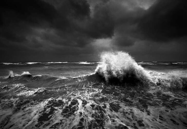 Wellenberg während einer Sturmflut aus Nordost