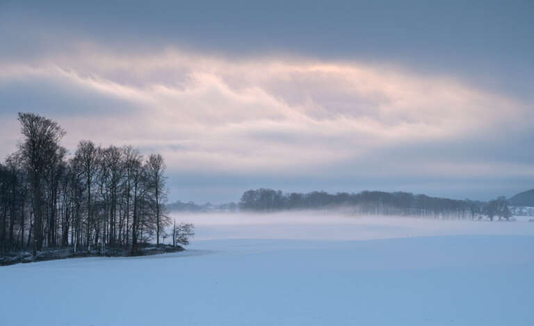 Winterfeld im Licht des späten Namittags bei Heikendorf